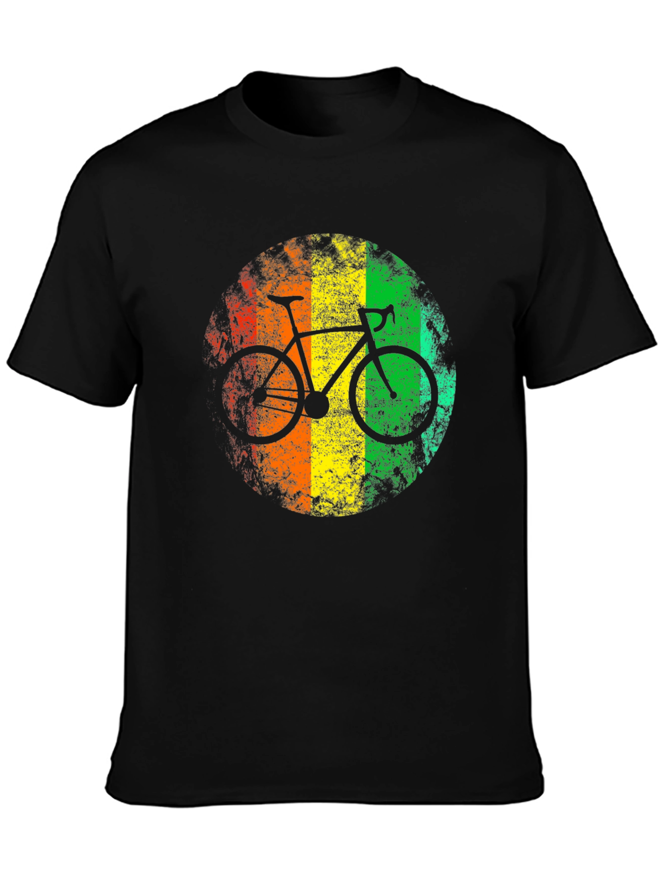 Retro Rasta Bike Graphic Tee - Black