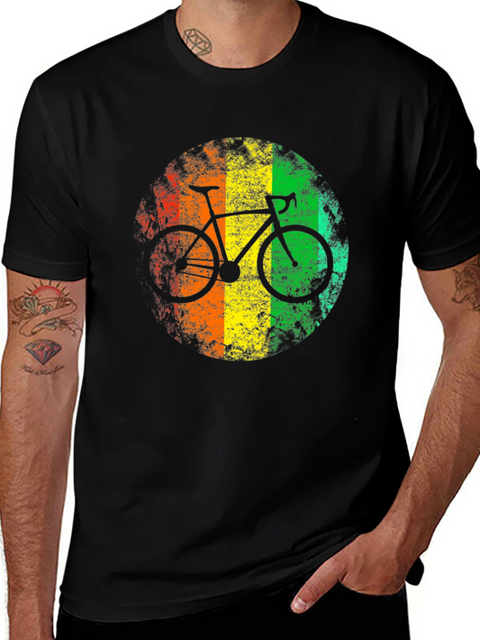 Retro Rasta Bike Graphic Tee - Black