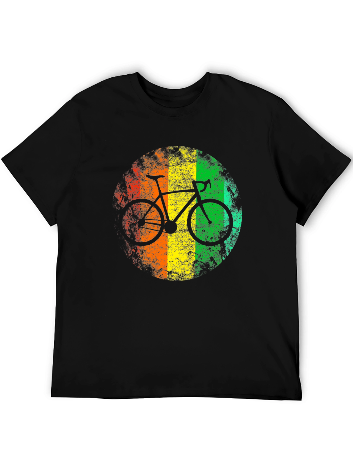 Retro Rasta Bike Graphic Tee - Black