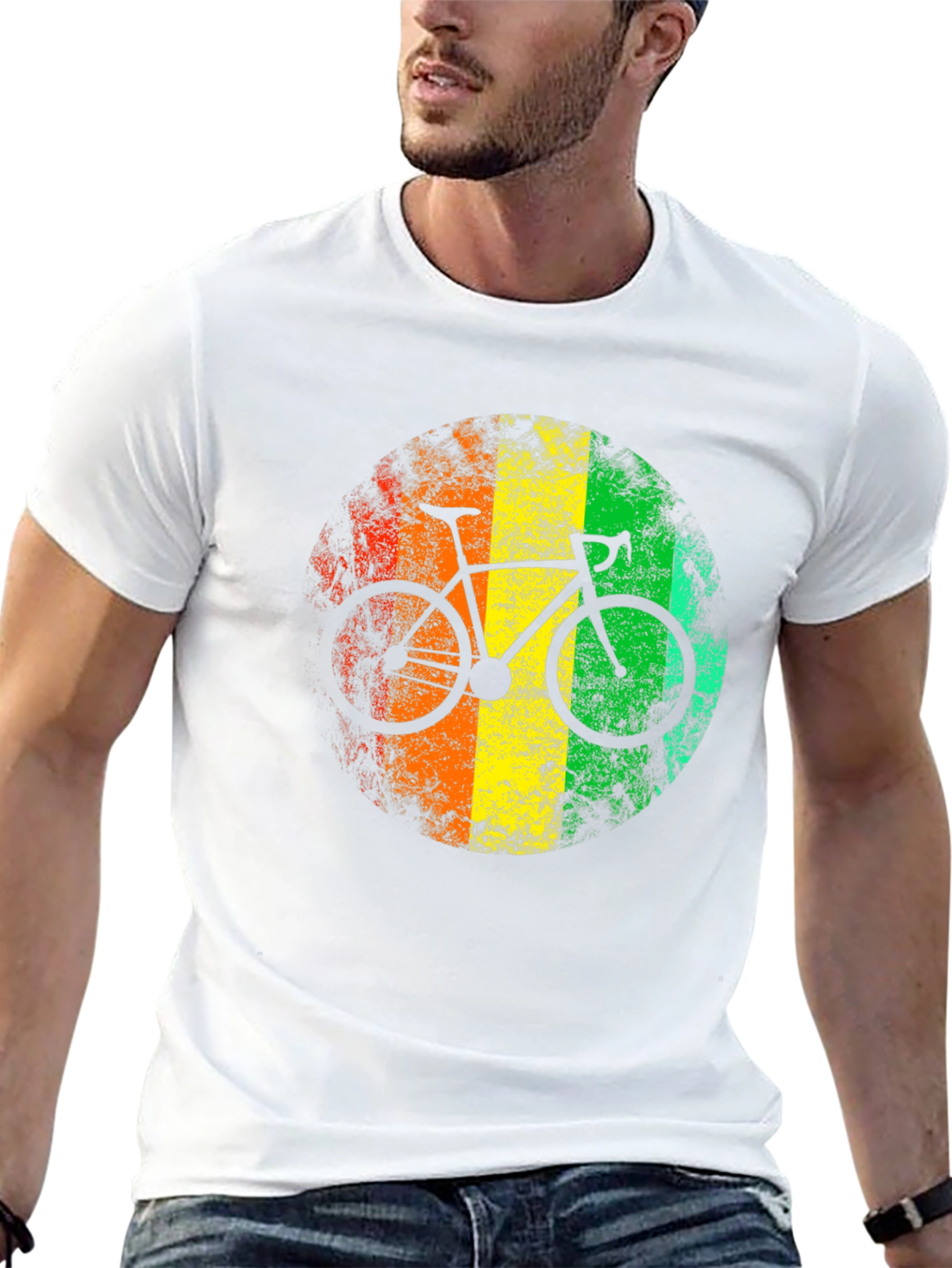 Retro Rasta Bike Graphic Tee - Black