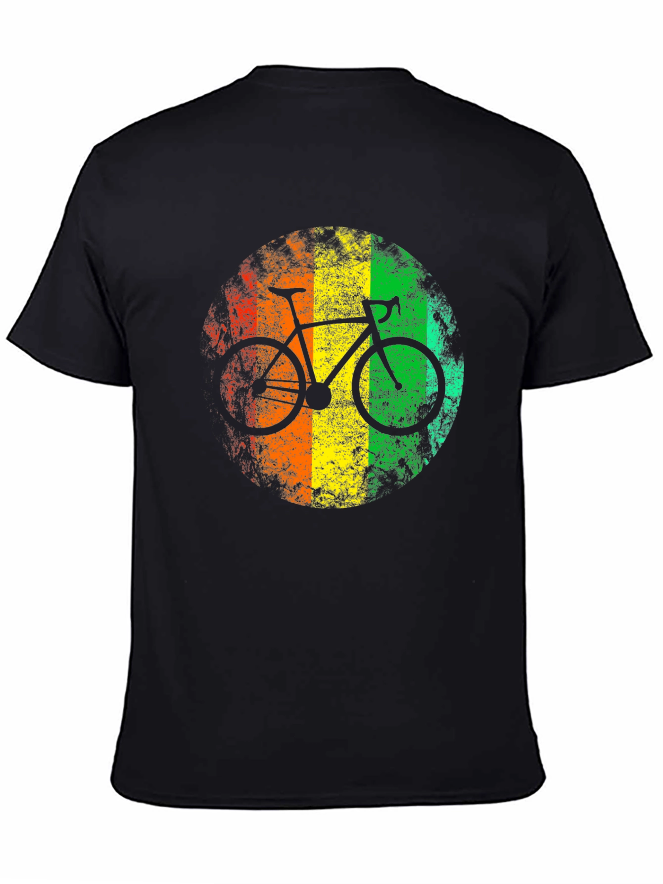 Retro Rasta Bike Graphic Tee - Black