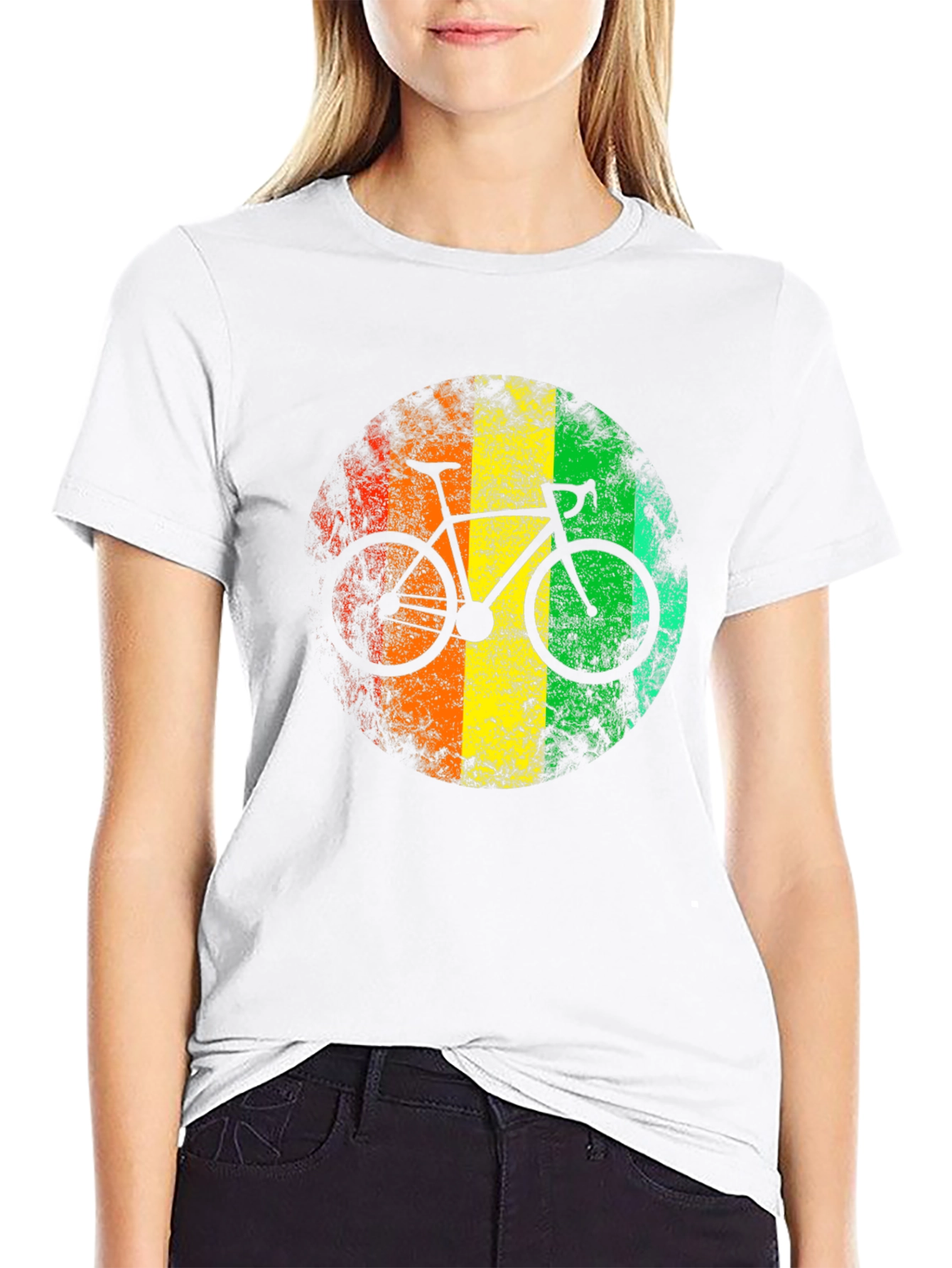 Retro Rasta Bike Graphic Tee - Black