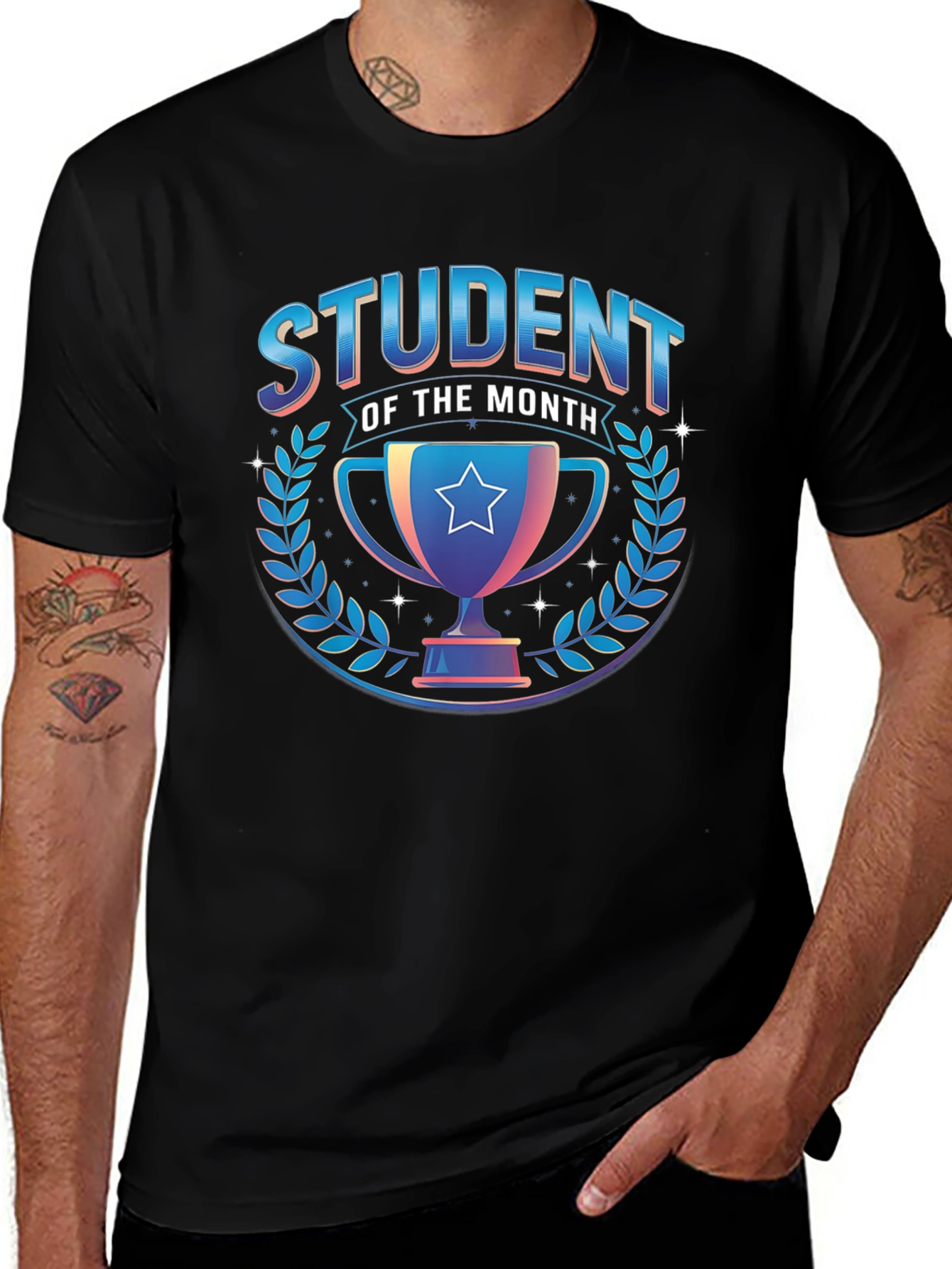Student of the Month Black Graphic Tee