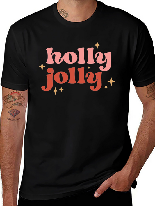 Holly Jolly Festive Black T-Shirt