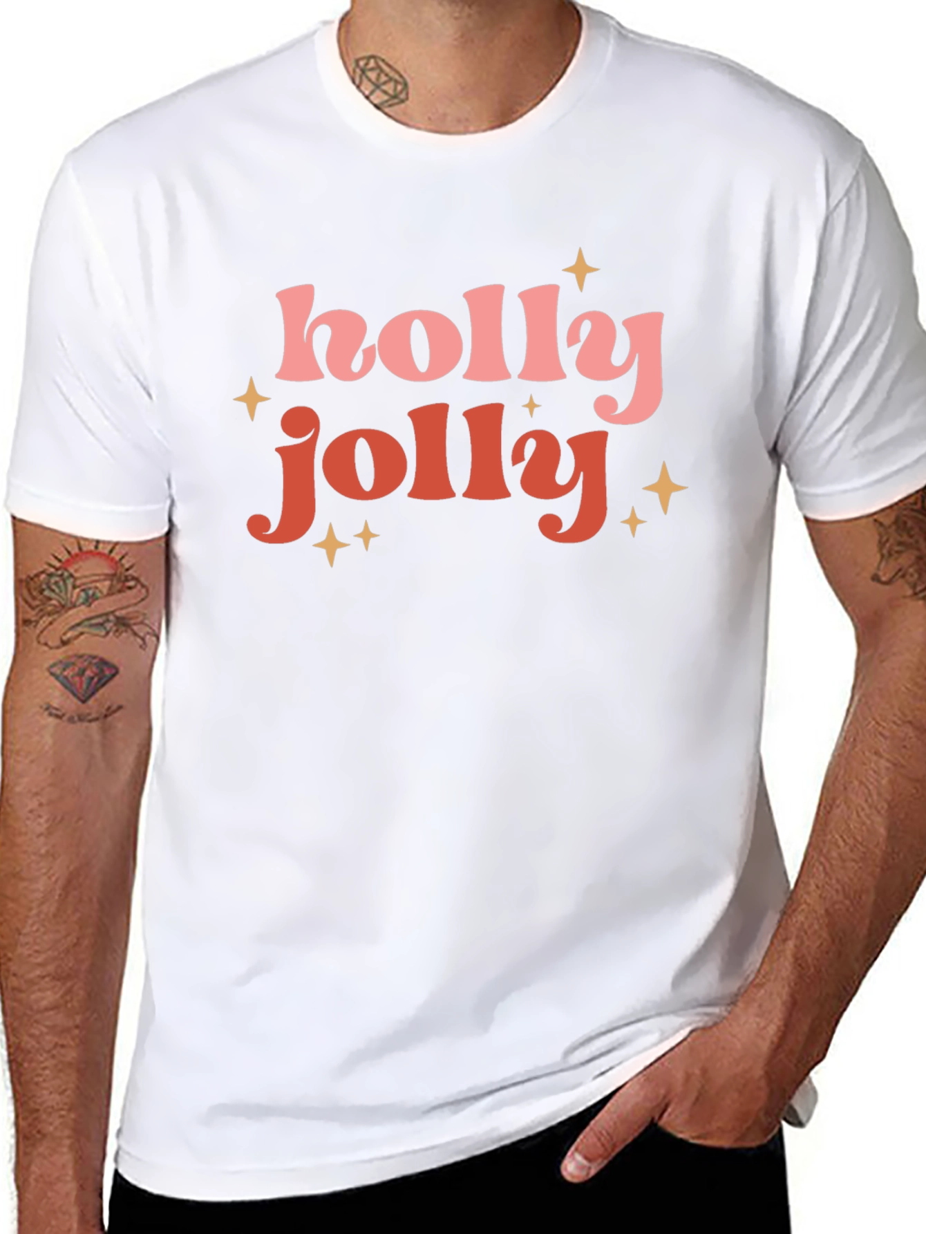 Holly Jolly Festive Black T-Shirt