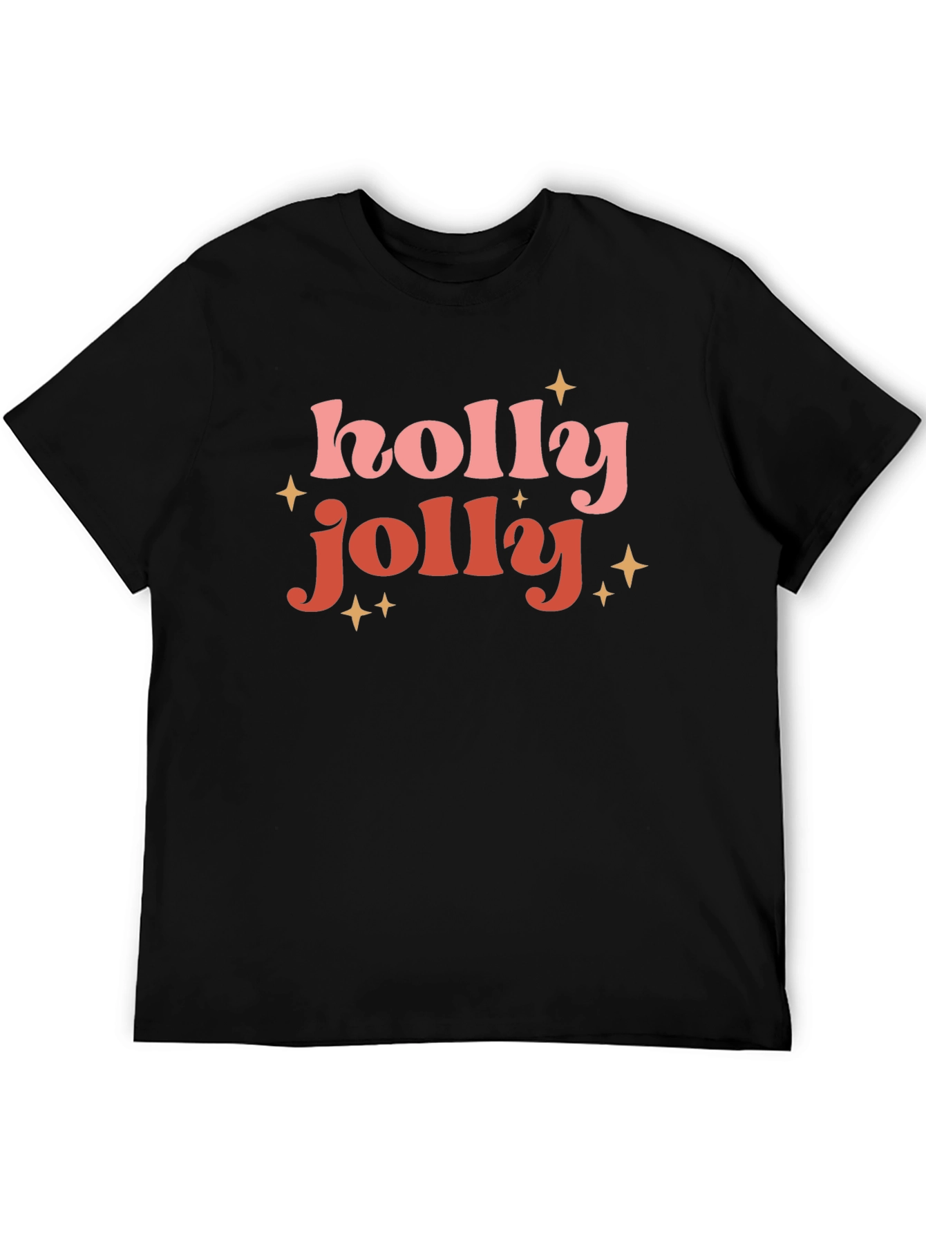 Holly Jolly Festive Black T-Shirt
