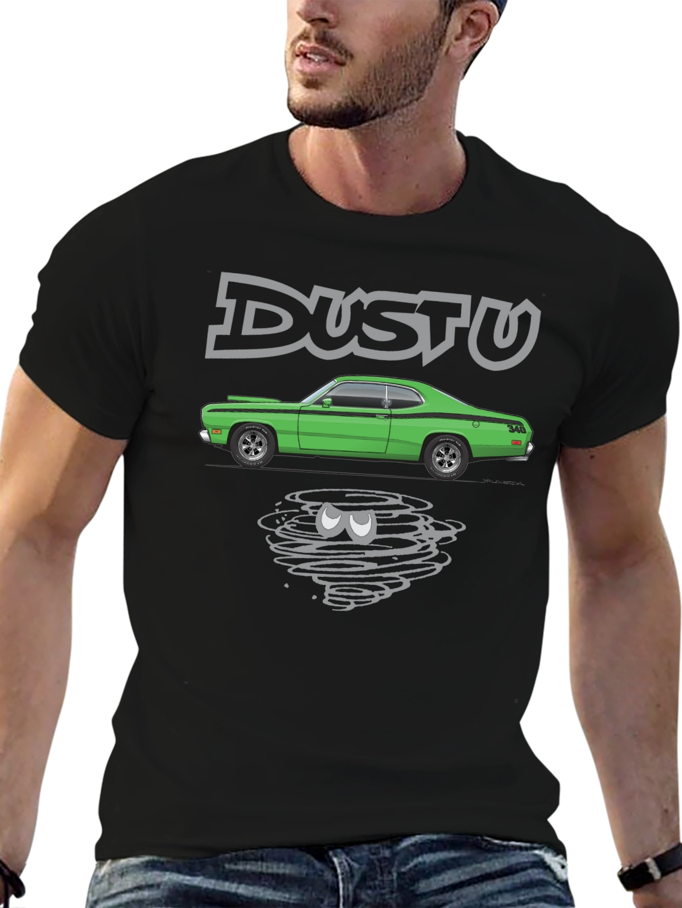 Duster Car Graphic Black T-Shirt