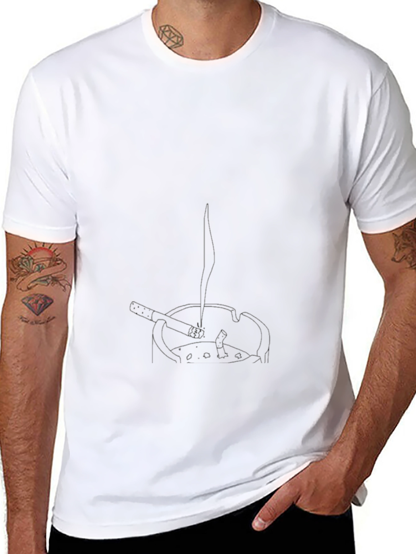 Ashtray Graphic T-Shirt - Smokers Fashion Tee
