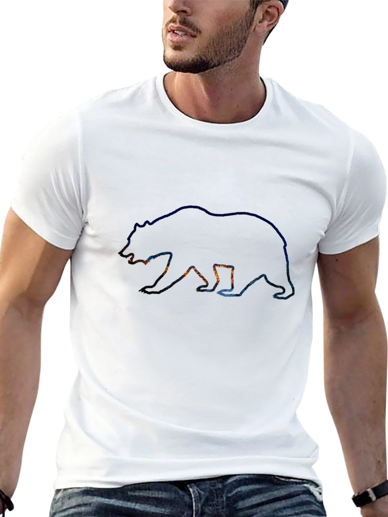 Bear Silhouette Graphic Tee - Mens Black T-Shirt
