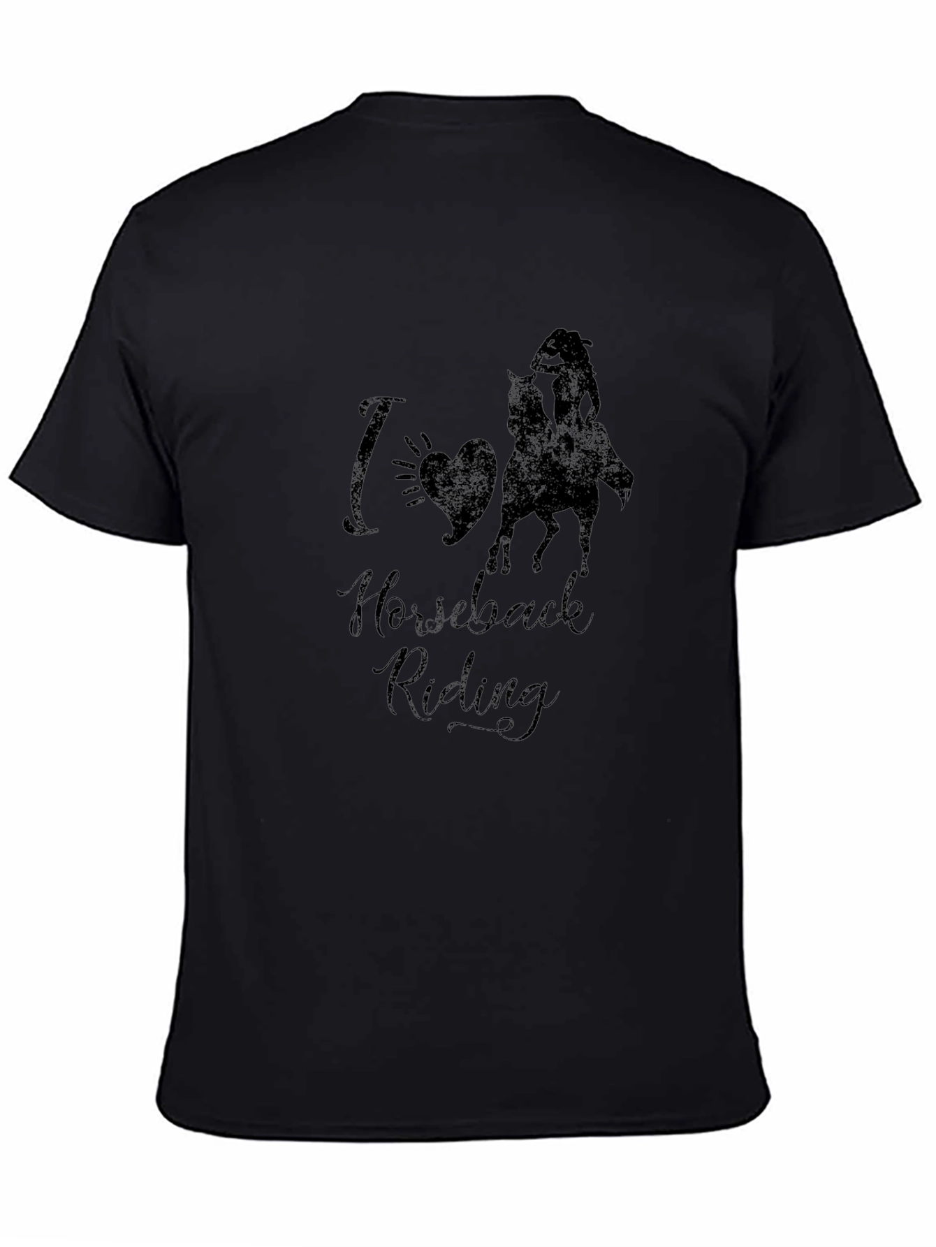 I Love Horseback Riding Black Graphic Tee