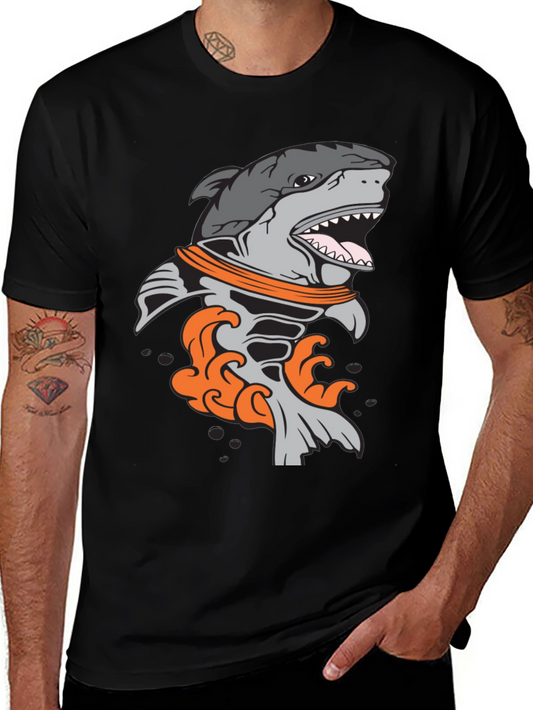 Shark Astronaut Graphic T-Shirt - Unique Design