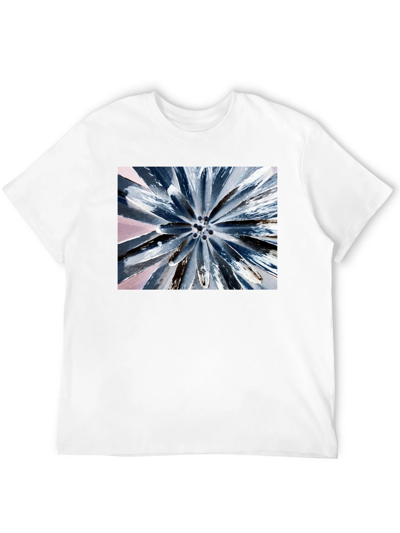 Abstract Burst Graphic Tee - Black Cotton Blend