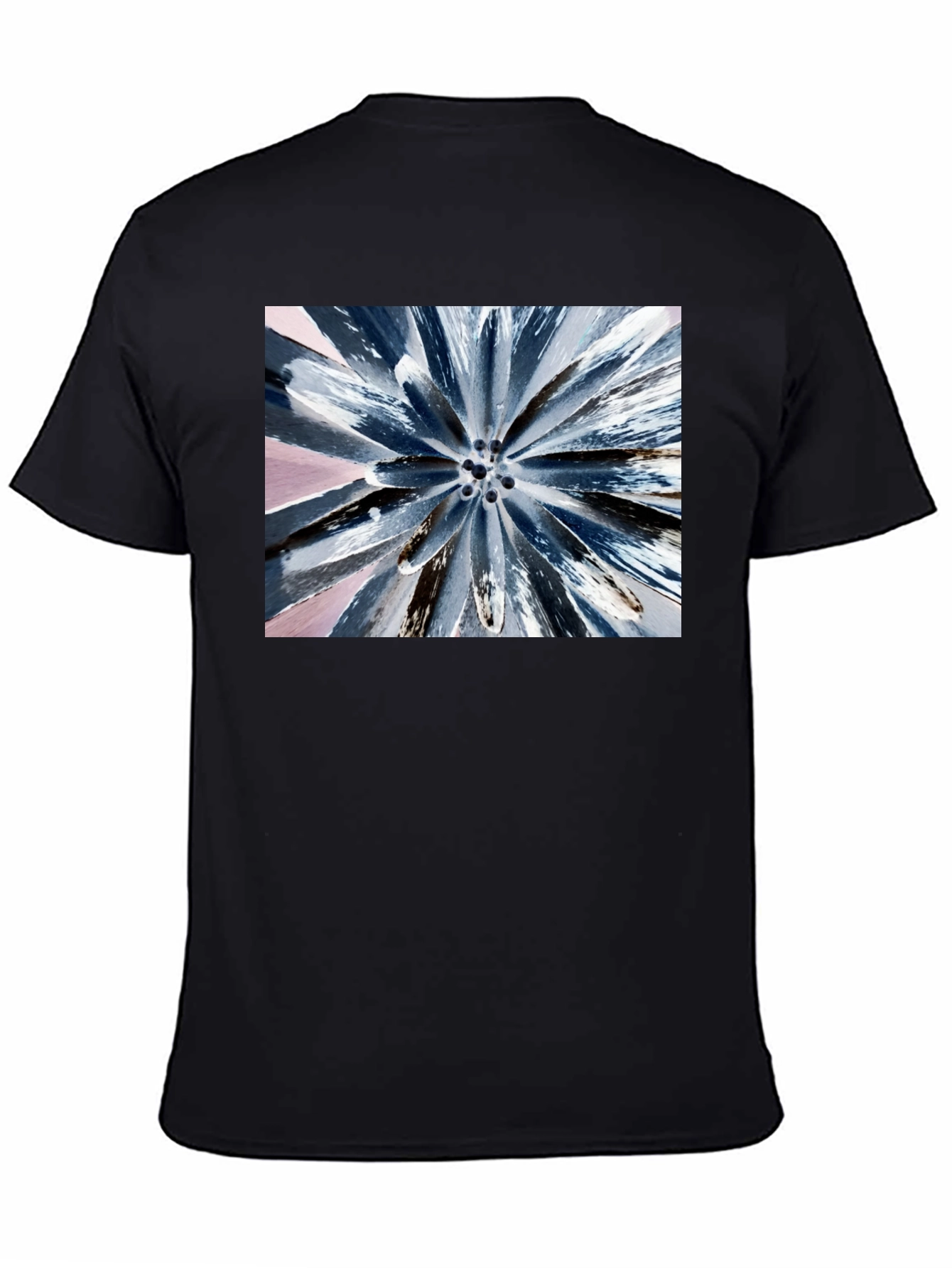 Abstract Burst Graphic Tee - Black Cotton Blend