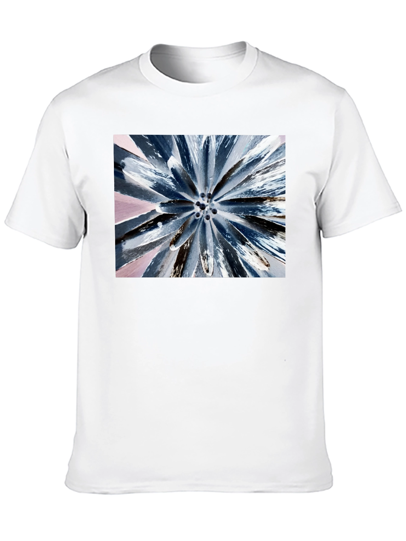 Abstract Burst Graphic Tee - Black Cotton Blend