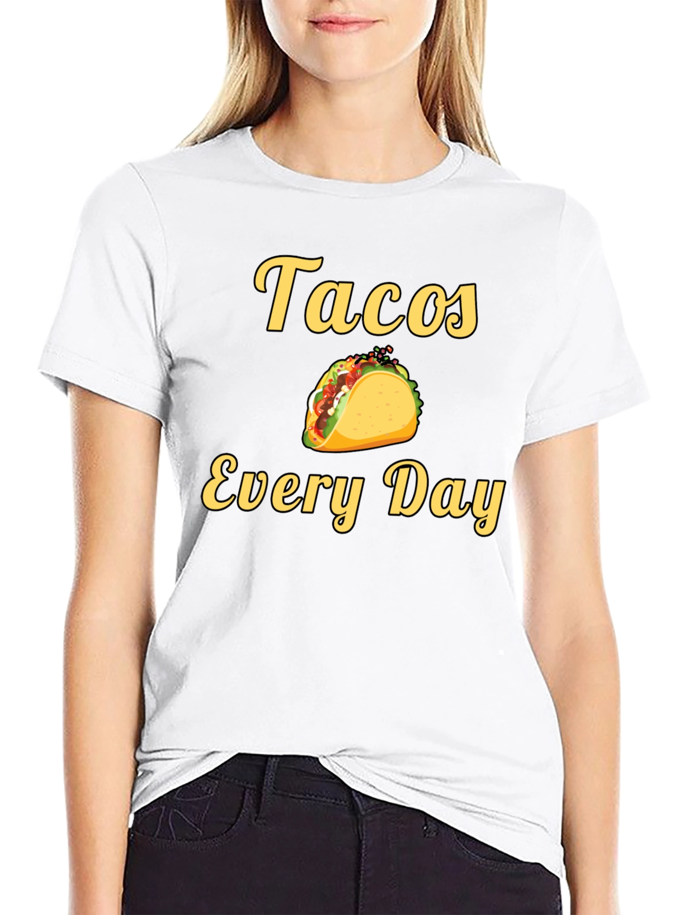 Tacos Every Day Graphic Tee - Black Cotton T-Shirt