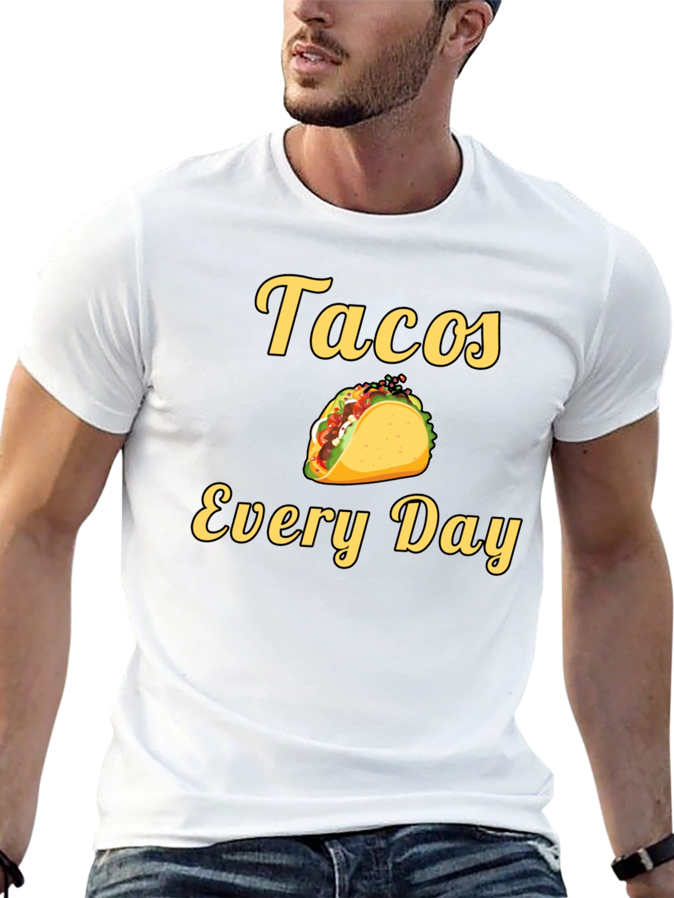 Tacos Every Day Graphic Tee - Black Cotton T-Shirt