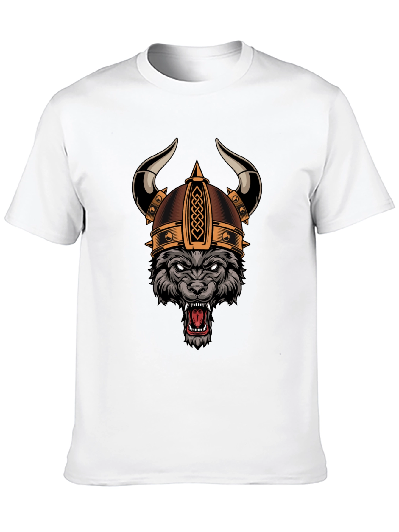 Wolf Viking Helmet Graphic T-Shirt