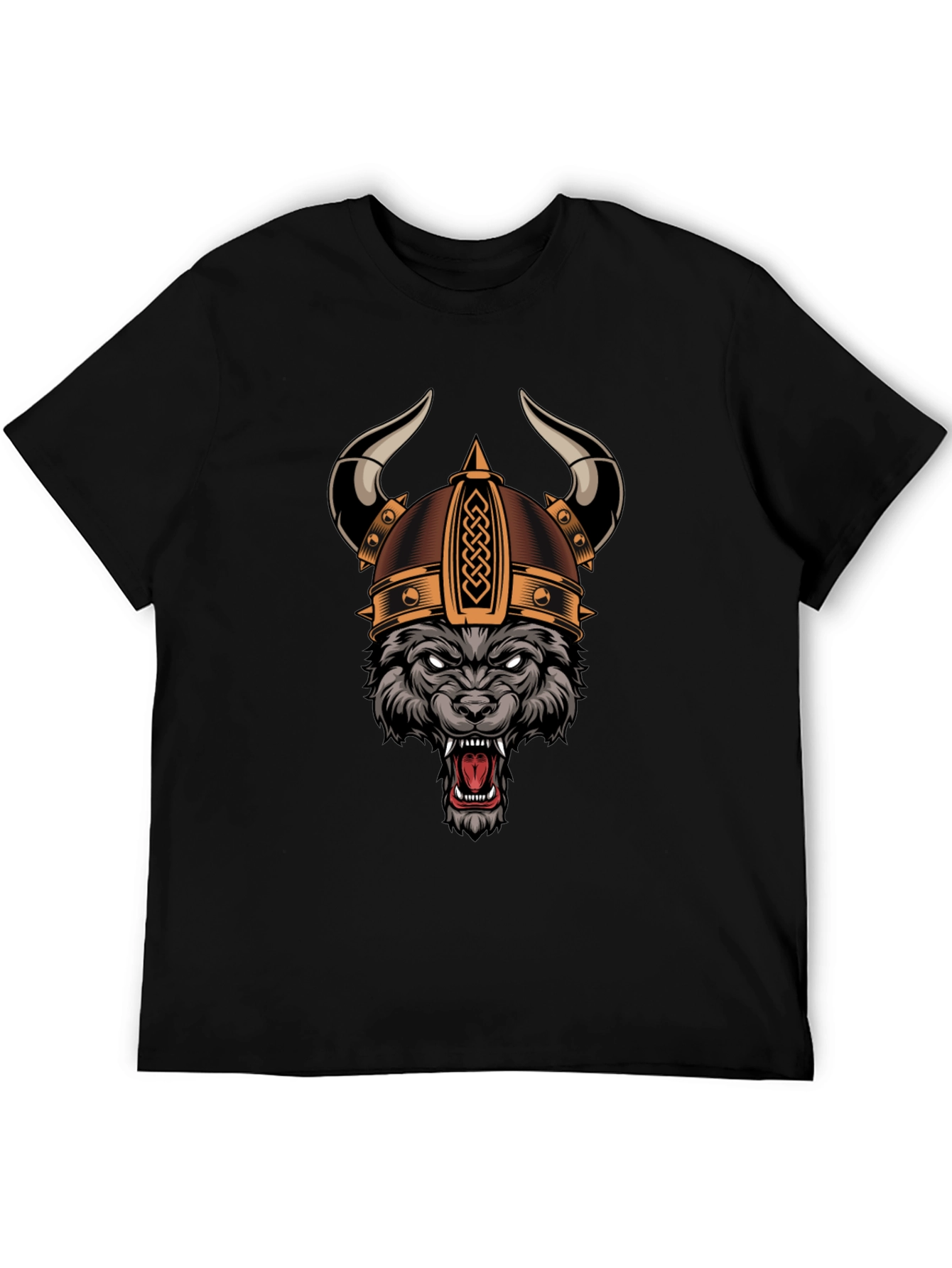 Wolf Viking Helmet Graphic T-Shirt