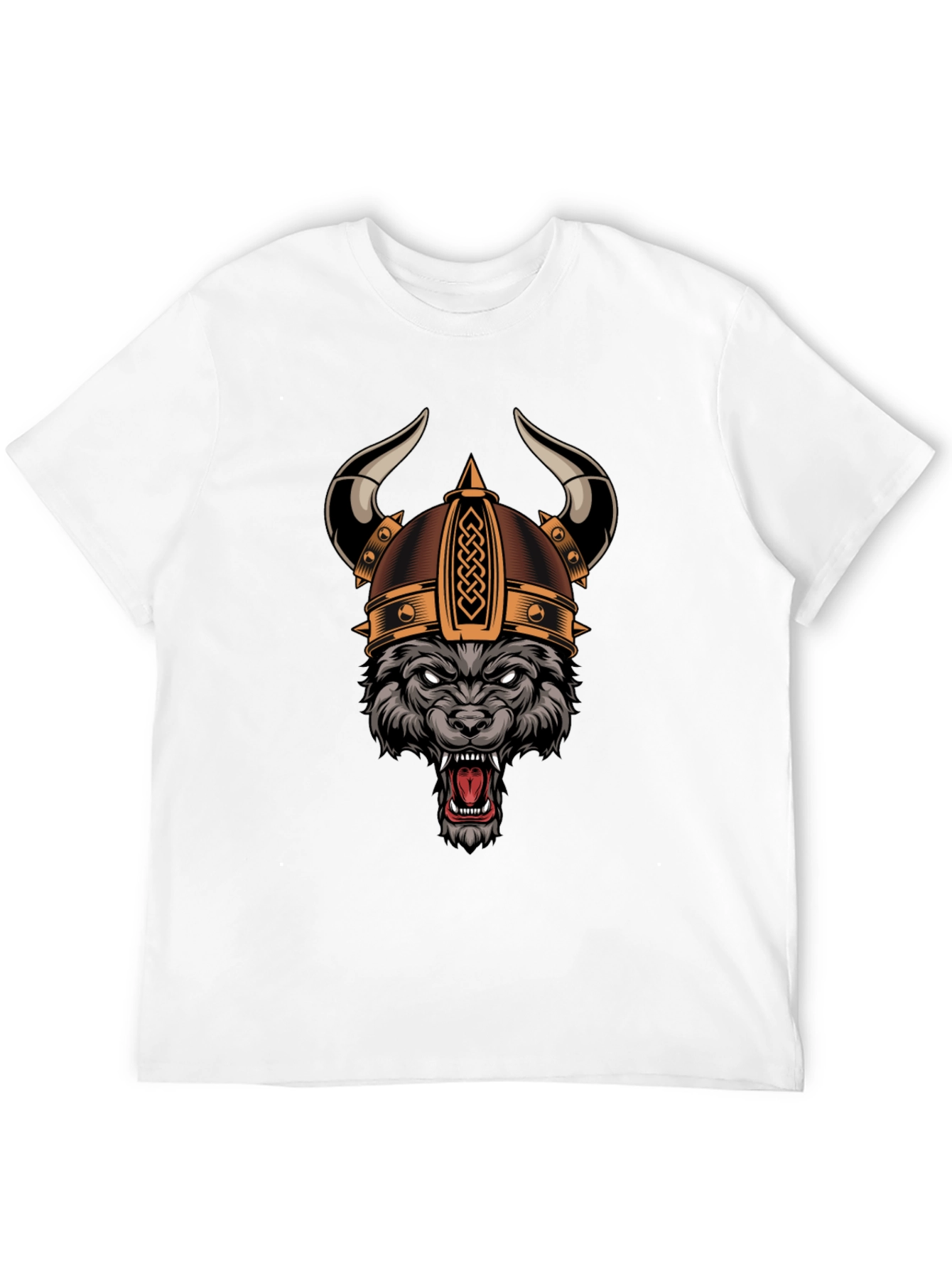 Wolf Viking Helmet Graphic T-Shirt