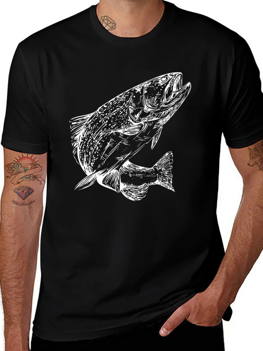 Fishing T-Shirt: White Fish Graphic Tee