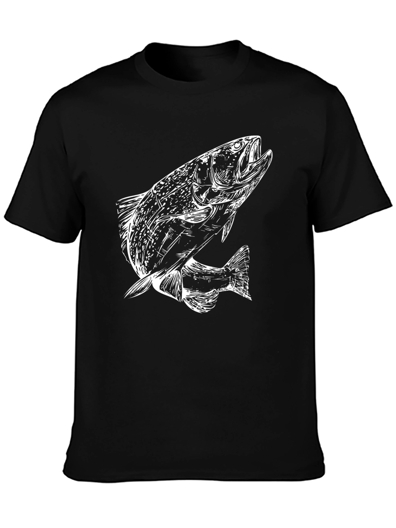 Fishing T-Shirt: White Fish Graphic Tee
