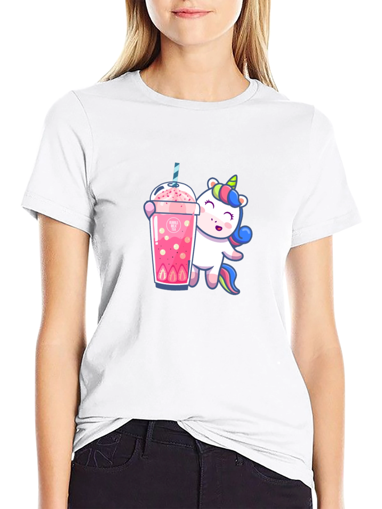 Unicorn Bubble Tea Graphic T-Shirt