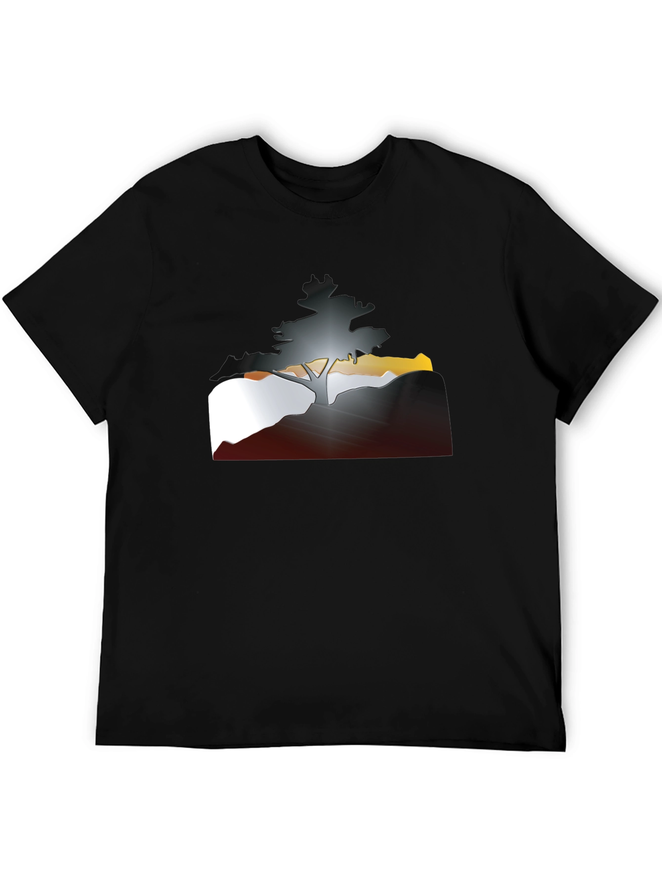 Tree Silhouette Graphic Tee - Mens Casual Style