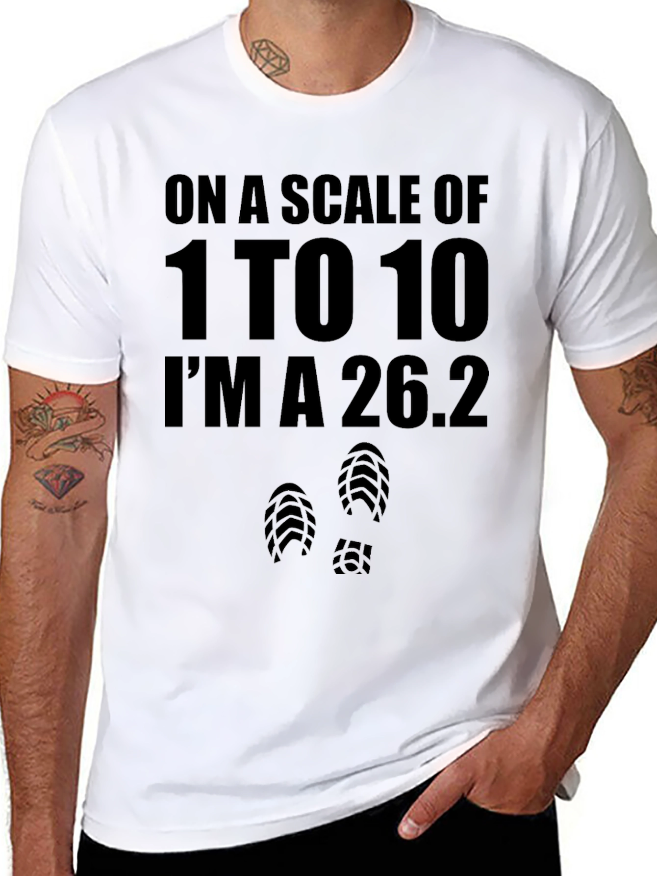 Marathon Runner 26.2 Black Graphic T-Shirt