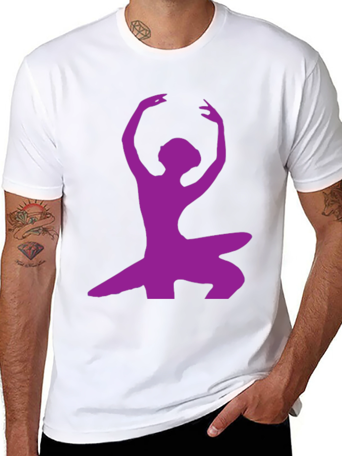 Ballerina Silhouette Graphic Tee - Modern Dance Shirt