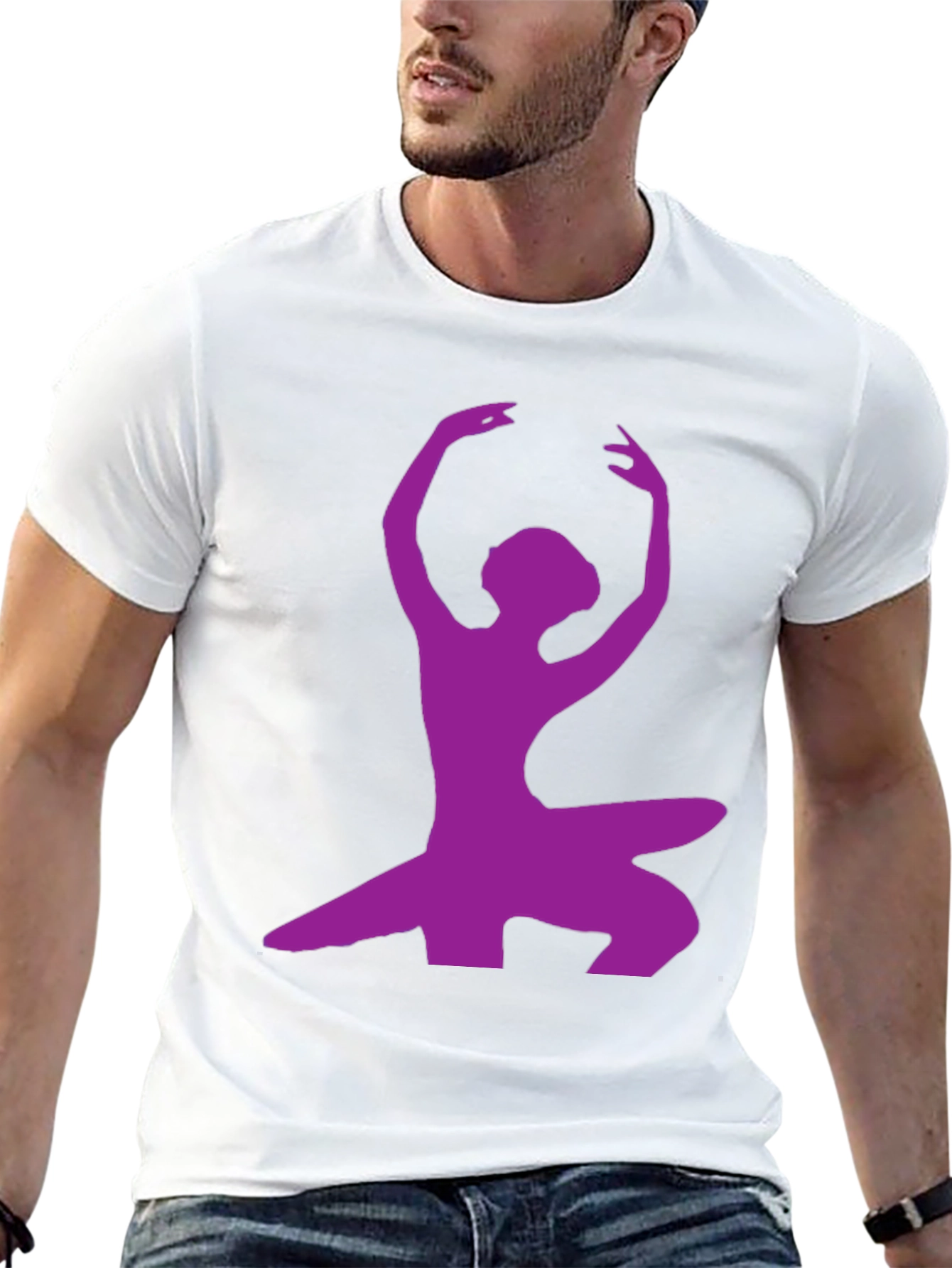 Ballerina Silhouette Graphic Tee - Modern Dance Shirt