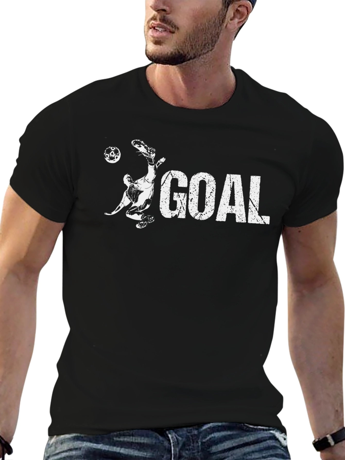 Goal! Soccer Graphic Tee - Black Cotton T-Shirt