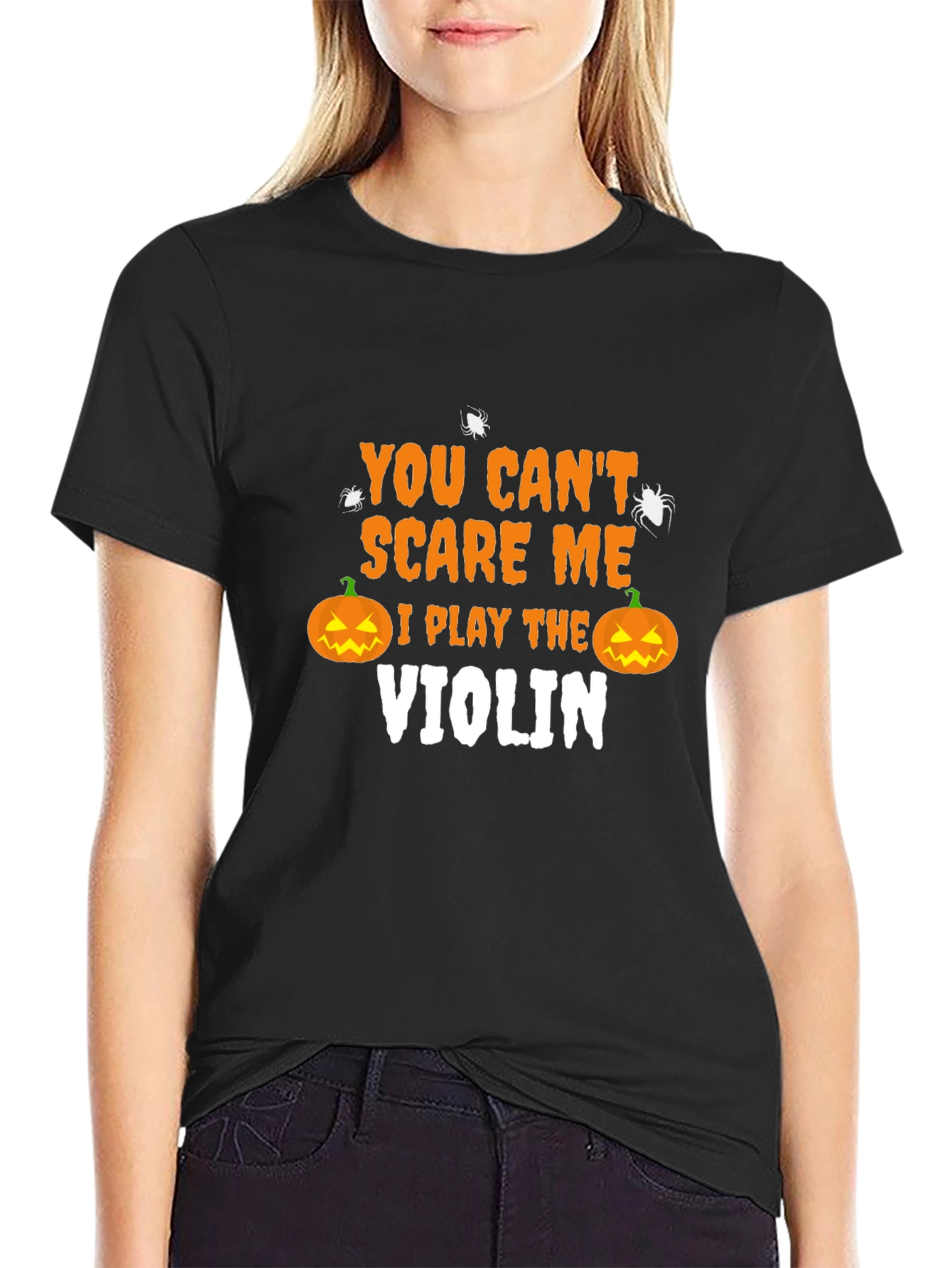 Halloween Violinist T-Shirt - You Cant Scare Me!