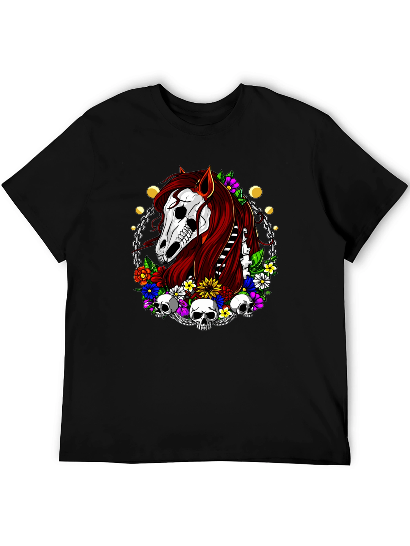 Skull Horse Graphic T-Shirt - Edgy Style