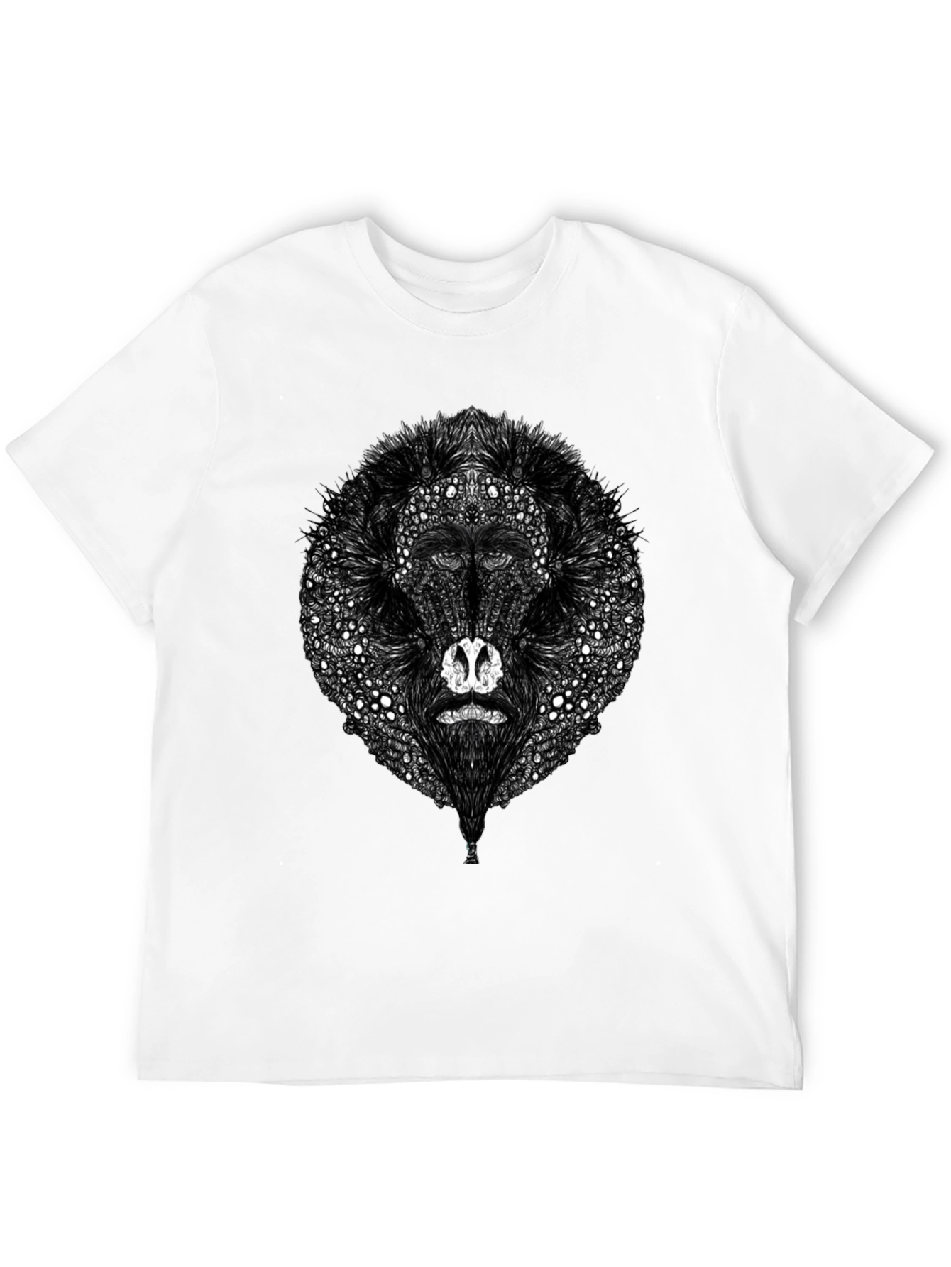 Abstract Baboon Graphic Tee - Unique Black T-Shirt