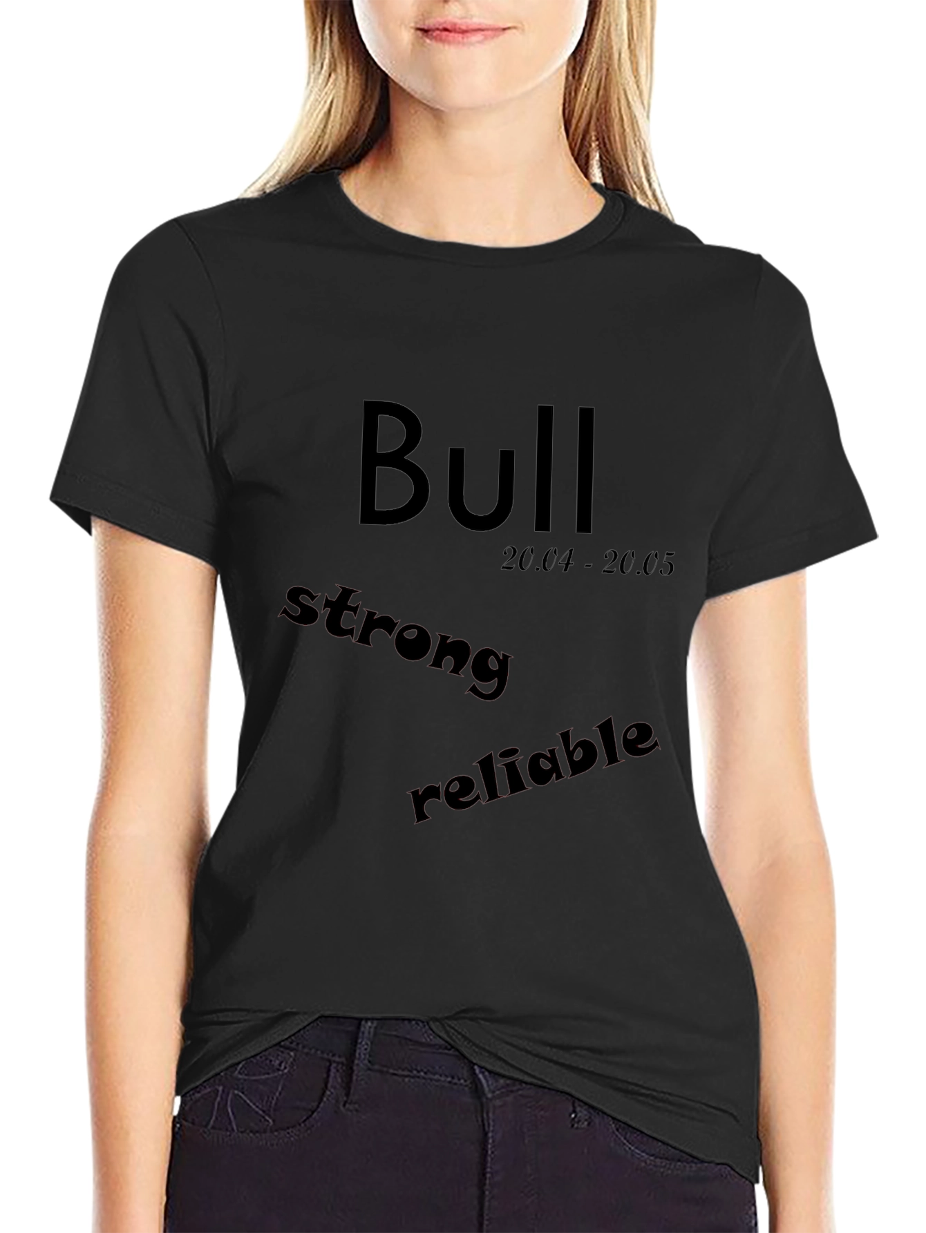 Taurus Zodiac Black T-Shirt - Bull Strong Reliable