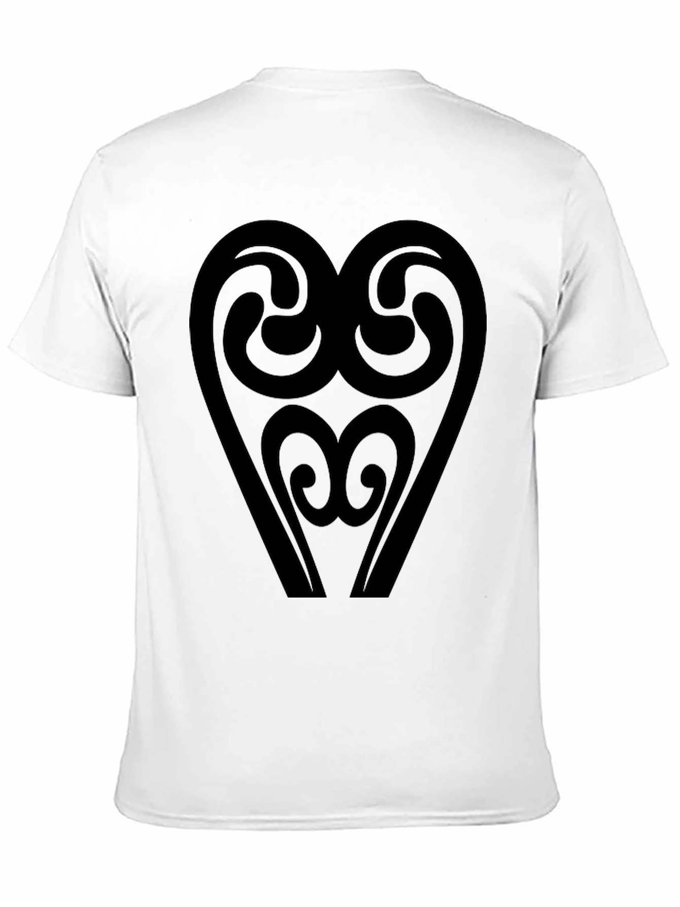 Abstract Heart Graphic T-Shirt - Black