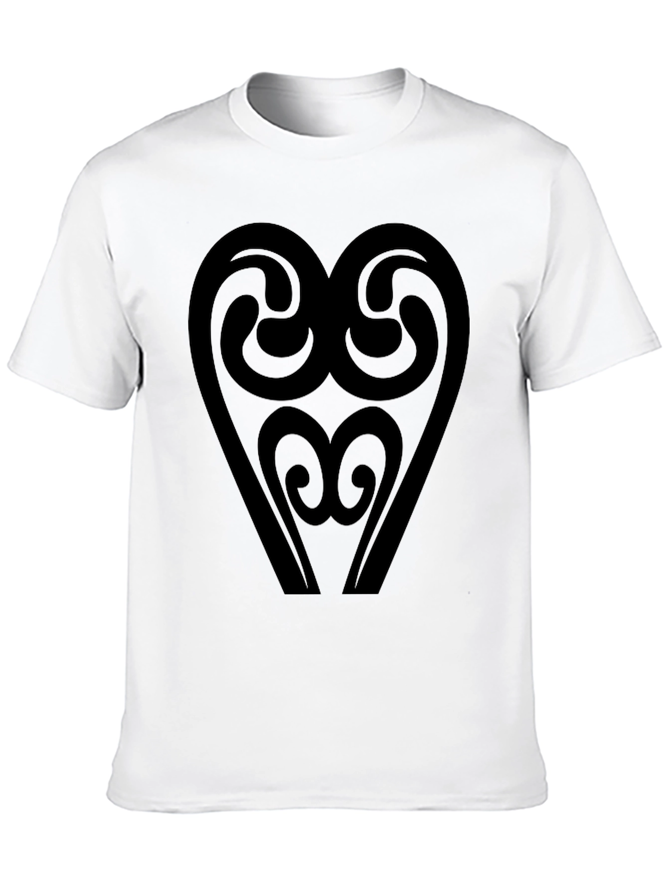 Abstract Heart Graphic T-Shirt - Black