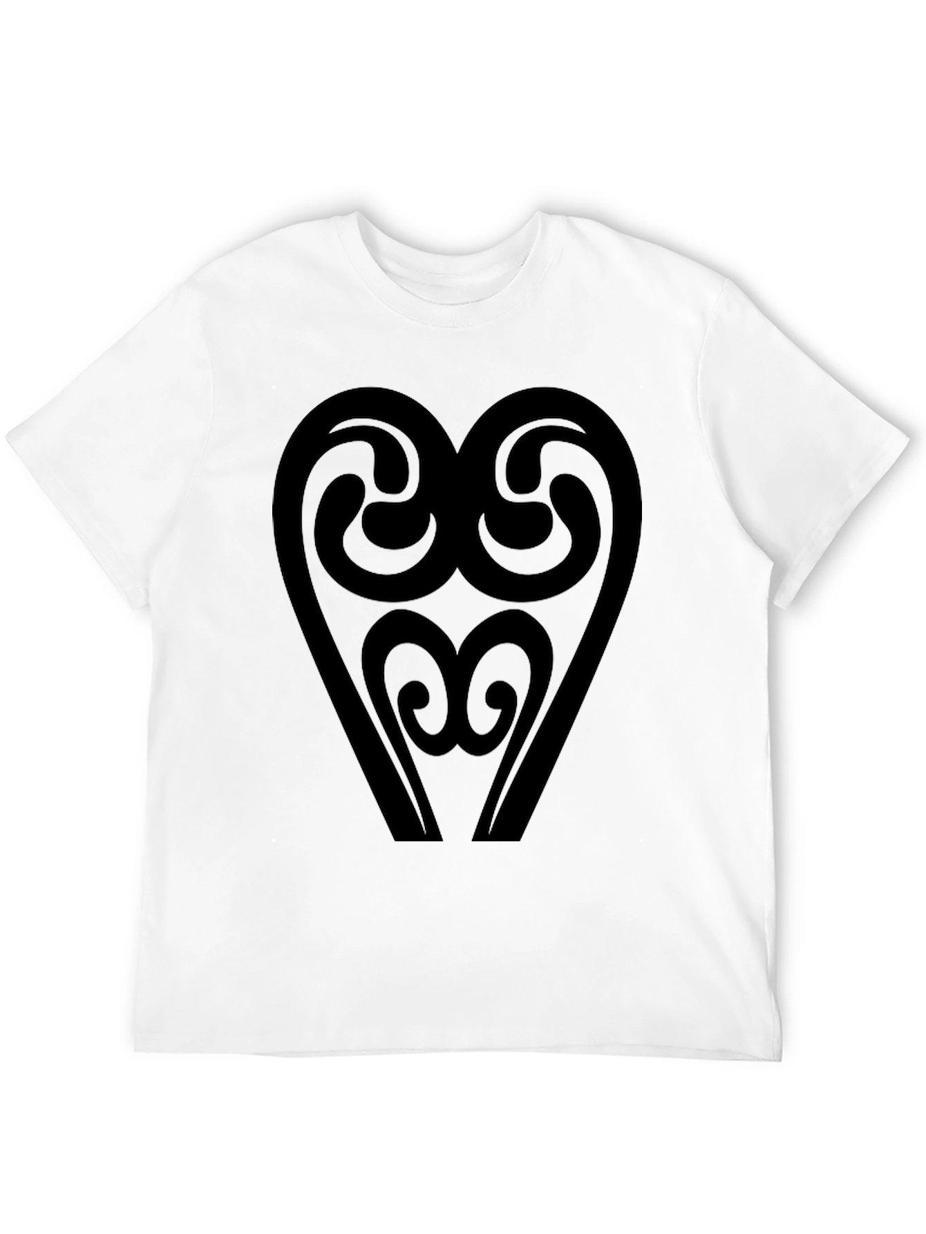 Abstract Heart Graphic T-Shirt - Black