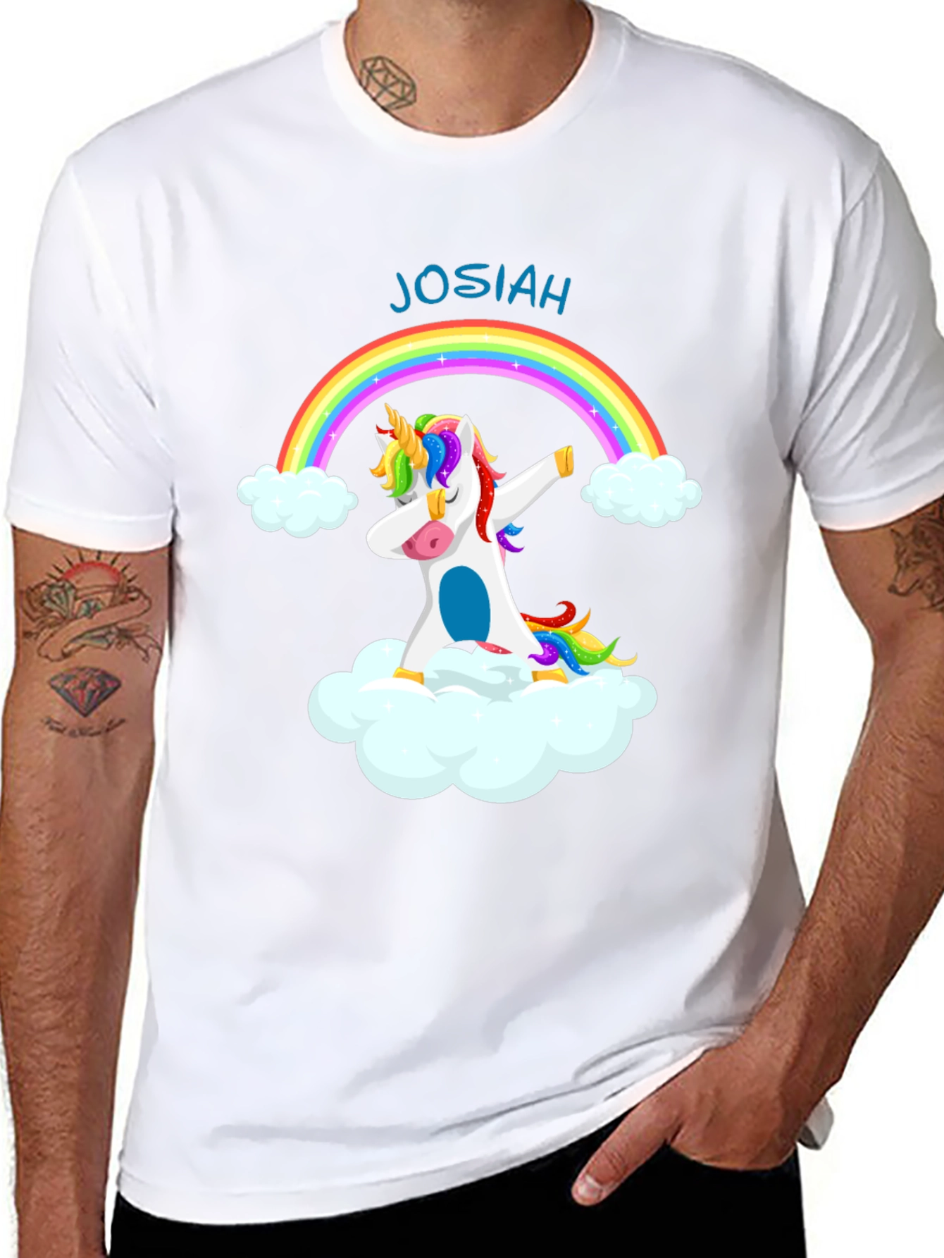 Rainbow Unicorn Dabbing T-Shirt - Personalized
