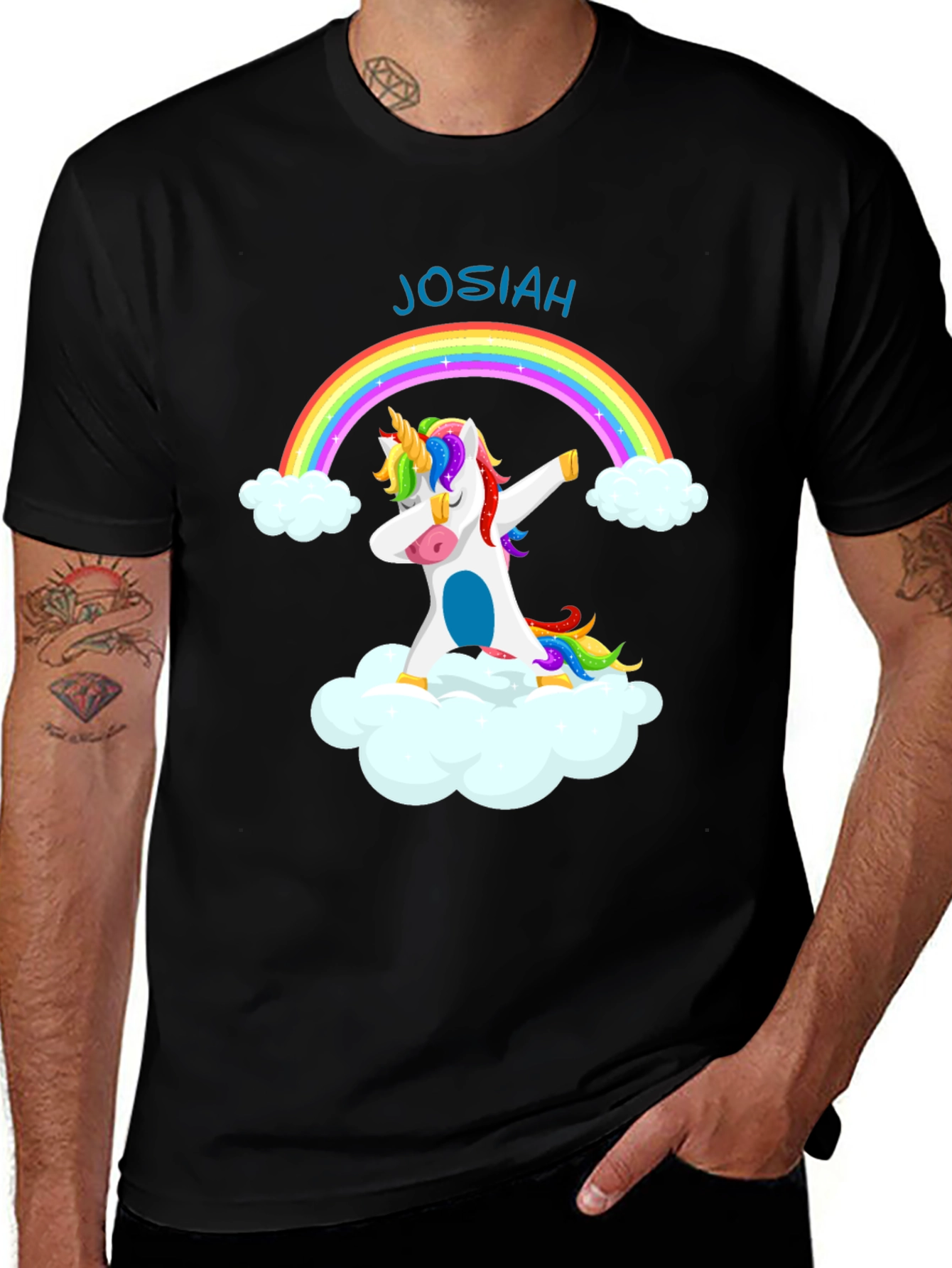 Rainbow Unicorn Dabbing T-Shirt - Personalized