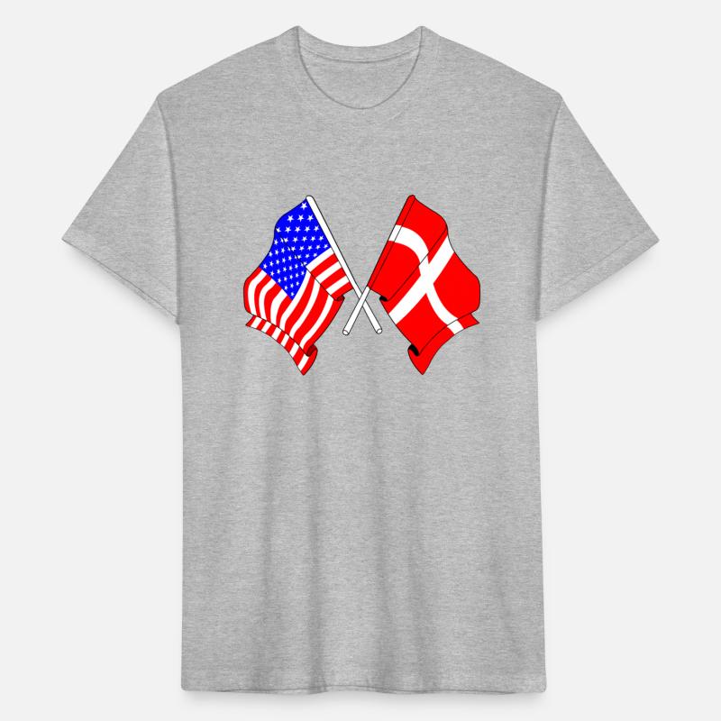 USA flag USA and Denmark flag