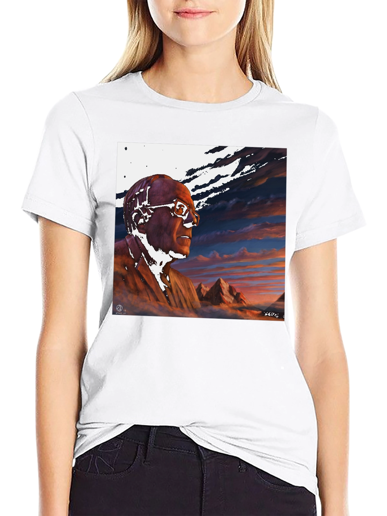 Artistic Portrait Black T-Shirt