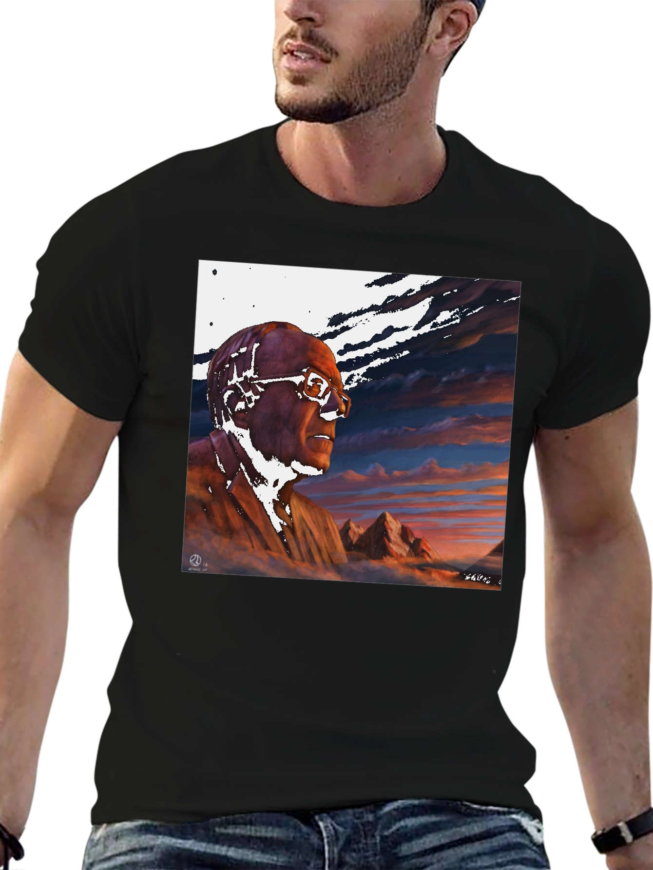 Artistic Portrait Black T-Shirt