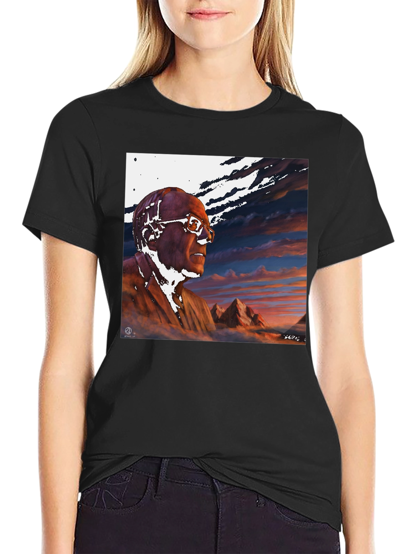Artistic Portrait Black T-Shirt