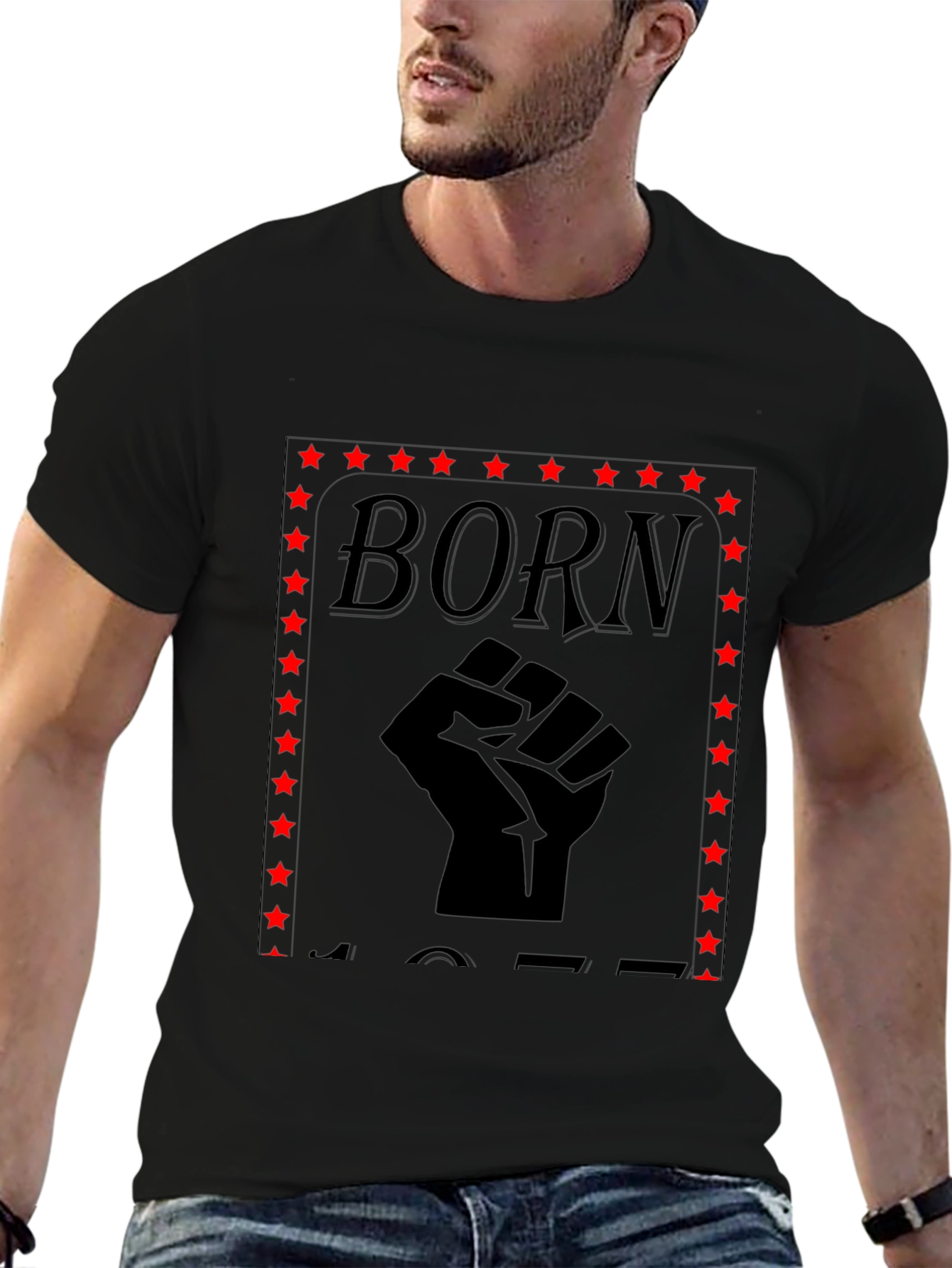 Born 1977 Fist Graphic Tee - Black