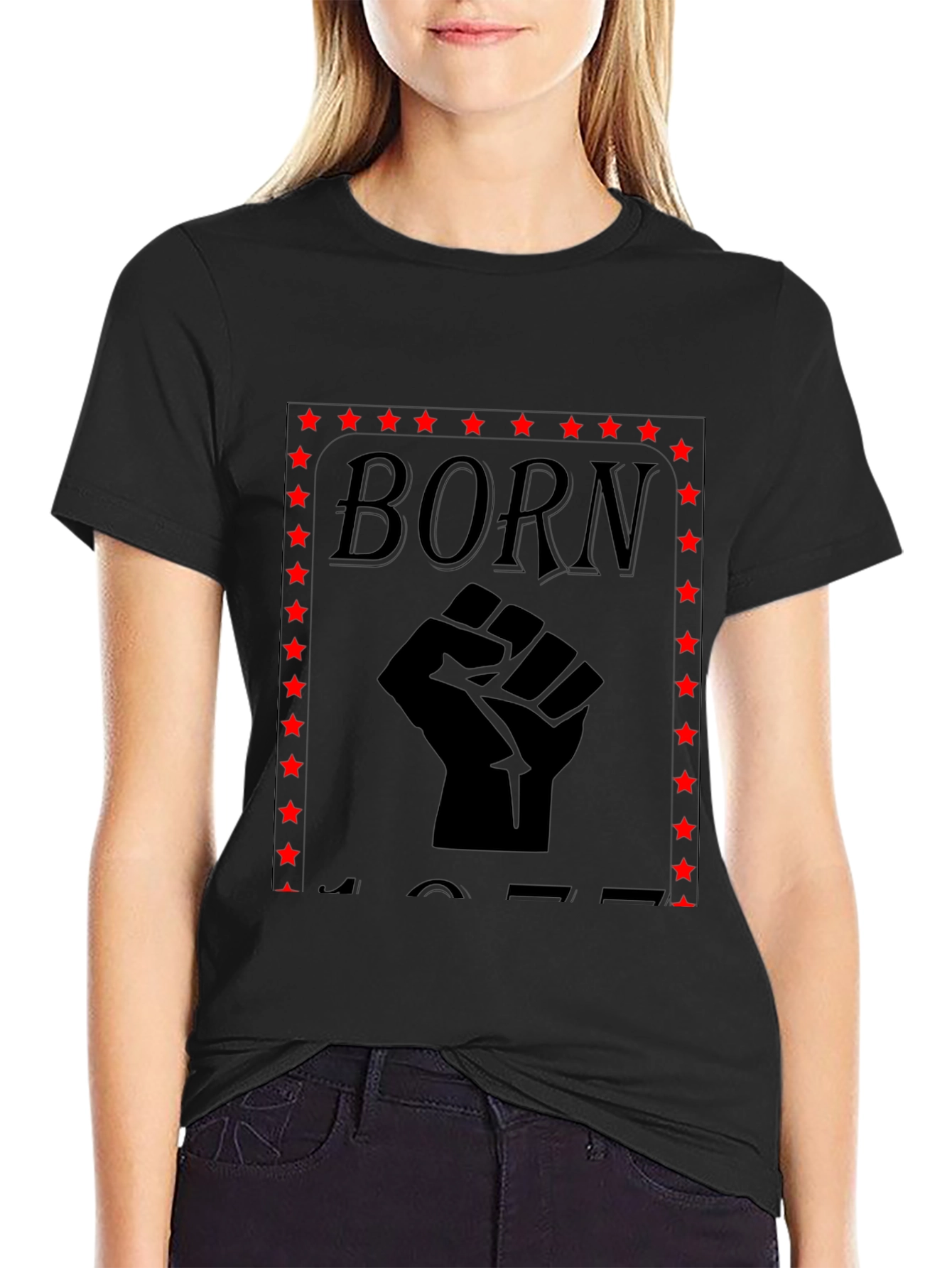 Born 1977 Fist Graphic Tee - Black