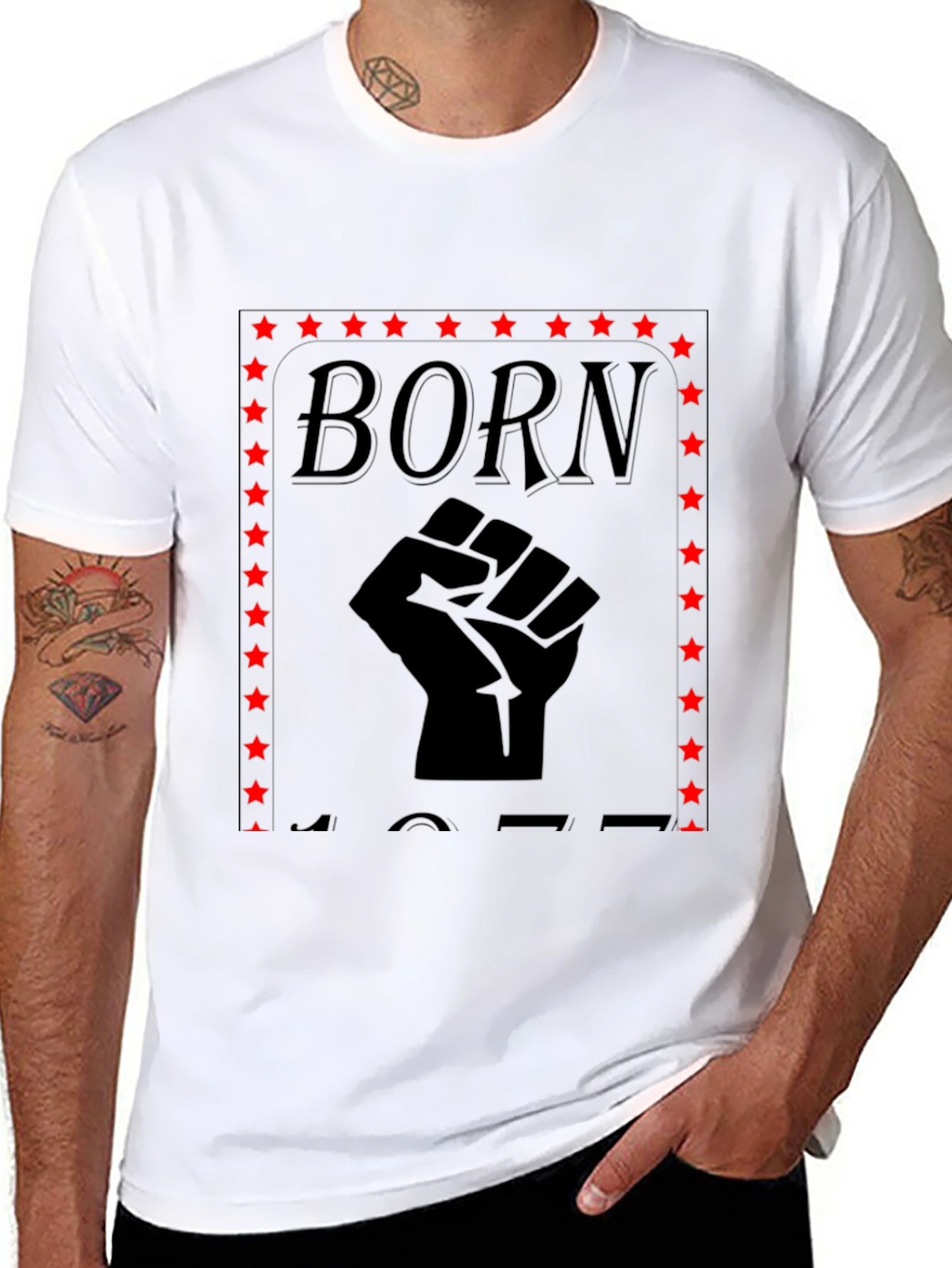 Born 1977 Fist Graphic Tee - Black