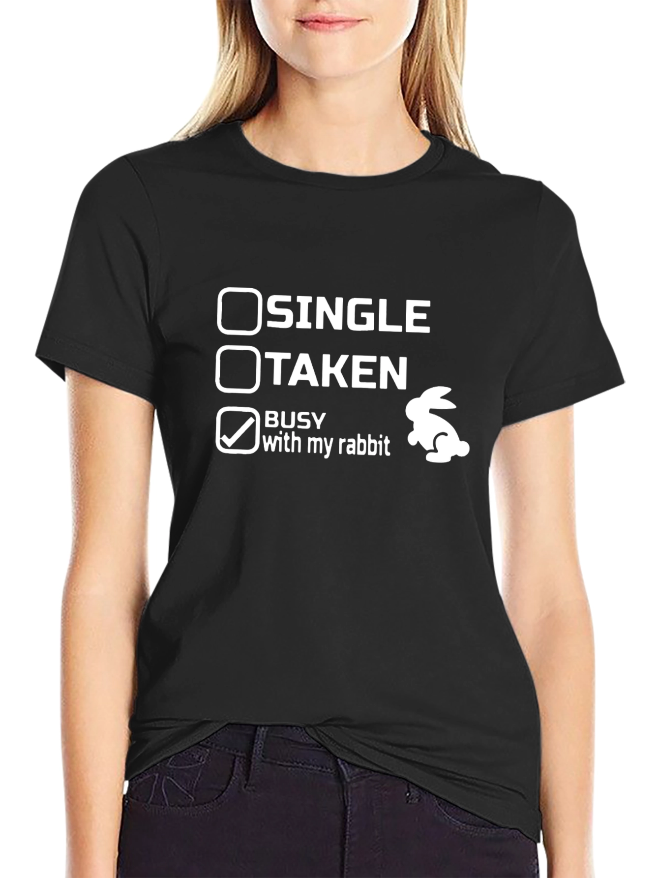Busy with My Rabbit T-Shirt - Novelty Graphic Tee