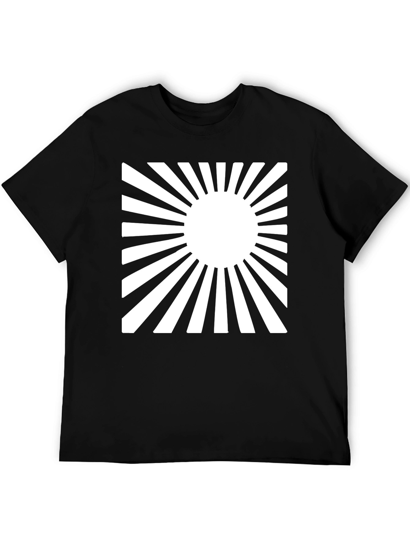 Rising Sun Graphic Tee - Black Cotton Casual Shirt