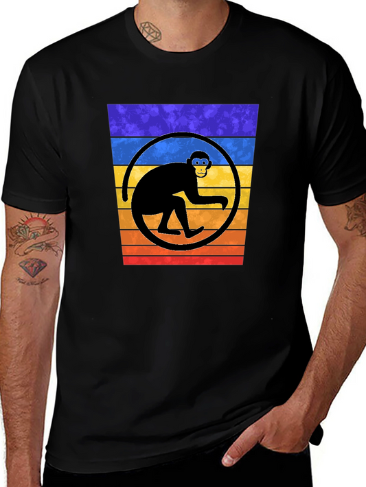 Retro Monkey Graphic Tee - Black